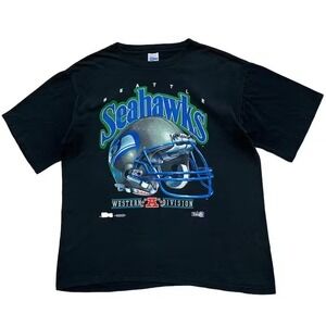 VTG 90s NFL Seattle Seahawks 1991-1992 HELMET T-SHIRT